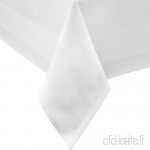 Damas Nappe de table rectangulaire lavable à 95 °C Blanc à bord atlas 130 x 130 130 x 130 cm 100% coton linge de table Tablecloths de decohom Ete xtil - B00927I78Y
